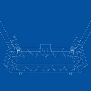 Empty construction elevator. Vector Illustrazione stock