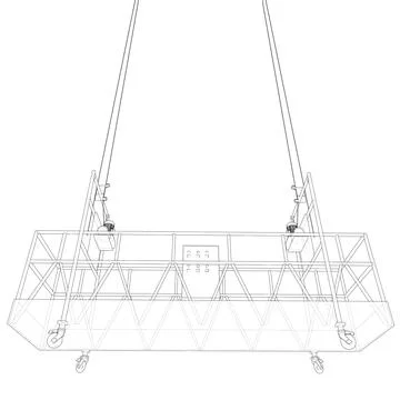 Empty construction elevator. Vector Stock Illustration