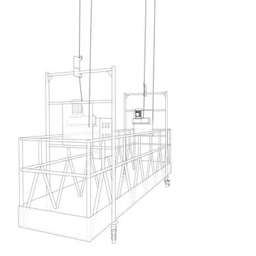 Empty construction elevator. Vector Illustrazione stock