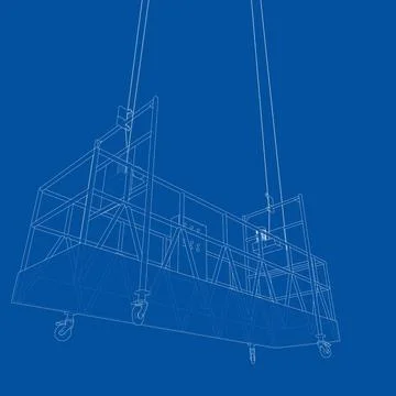 Empty construction elevator. Vector Illustrazione stock