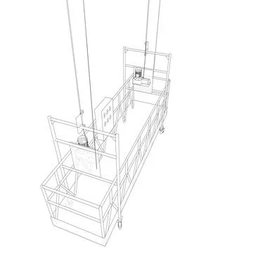 Empty construction elevator. Vector Illustrazione stock
