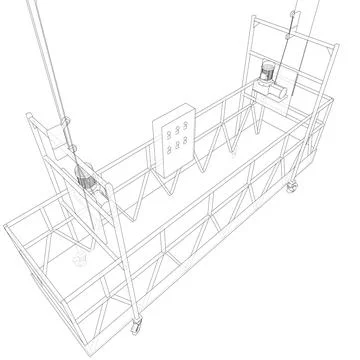 Empty construction elevator. Vector Ilustración de archivo