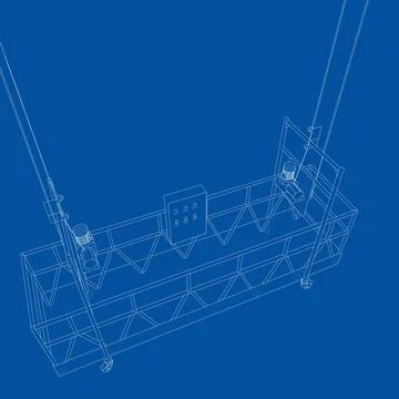 Empty construction elevator. Vector 库存插图