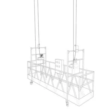 Empty construction elevator. Vector Ilustración de archivo