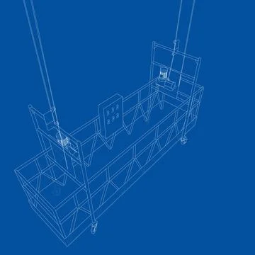 Empty construction elevator. Vector Ilustración de archivo