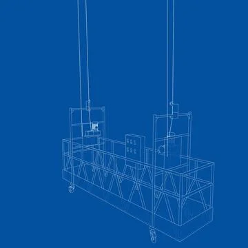 Empty construction elevator. Vector Illustrazione stock
