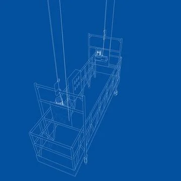 Empty construction elevator. Vector Illustrazione stock