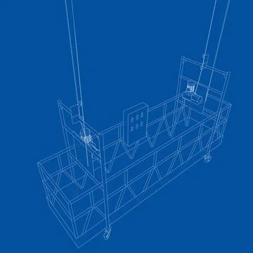 Empty construction elevator. Vector Ilustración de archivo