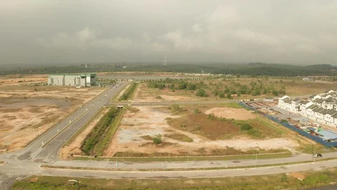 Empty Construction Land Aerial View Stock Footage 123810139