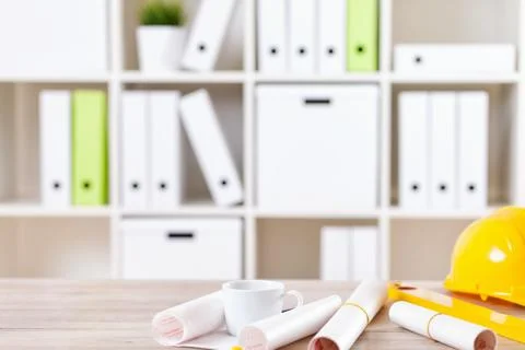 Empty construction office Stock Photos