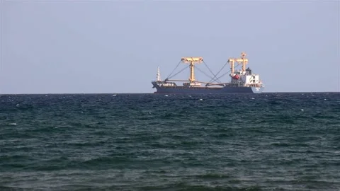 Empty container cargo ship in the sea Stock Footage 146689829