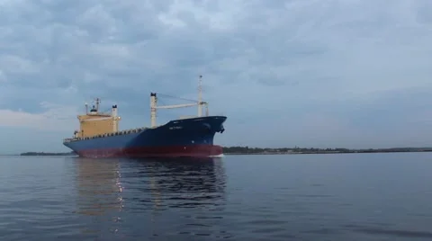 Empty Container Ship Stock Footage 41228305