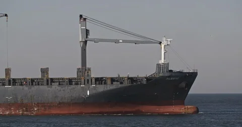 Empty Container Ship at Sea Stock Footage 130044783