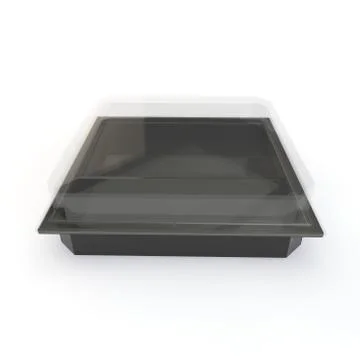 Empty container with a transparent lid for sushi, Japanese rolls and other pr Stock Illustration