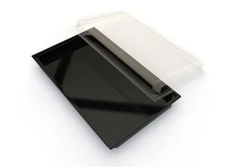 Empty container with a transparent lid for sushi, Japanese rolls and other pr Illustrazione stock