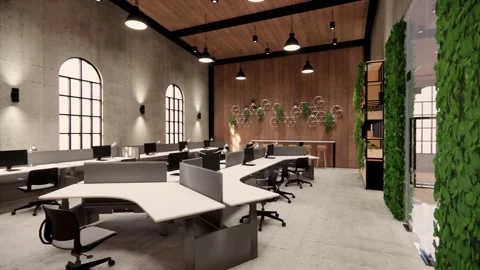 Empty Contemporary Loft Office Interior with Natural Light and Open Layout 스톡 동영상 304912078