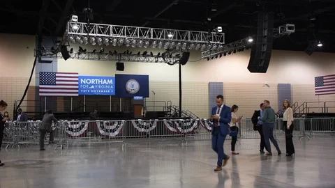 Empty convention center before Ralph Northam Speech Video stock 88976599