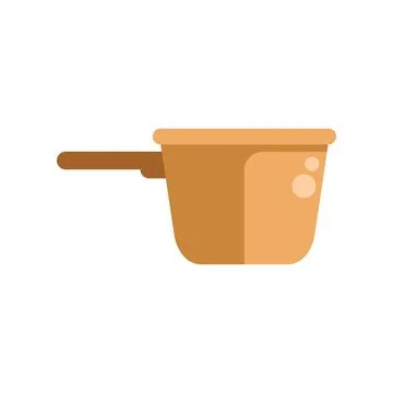 Empty cooking pot with handle on white background Stock Illustration