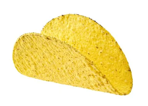 Empty corn taco shell isolated on white background Foto stock