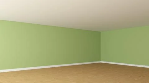 Empty Corner of the Interior with Light Green Walls, White Ceiling, Light Stock Illustration