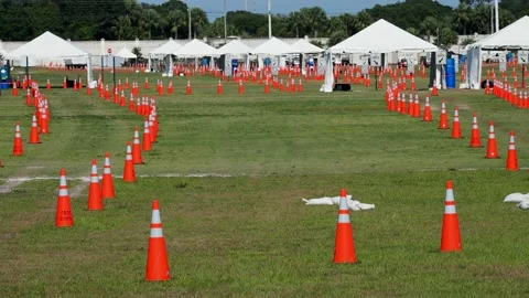 Empty Coronavirus Testing Site Stock Footage 130590598