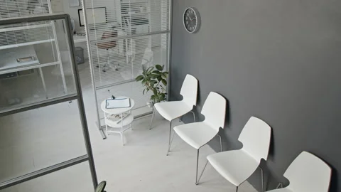 Empty Corporate Reception Area Waiting for Job Applicants Stock Footage 339781506