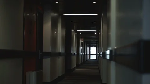 Empty Corridor in a Hotel, Angled Shot Video stock 86595475