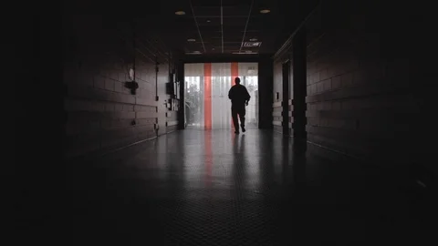 Empty Corridor leading to Outside Video stock 114584705