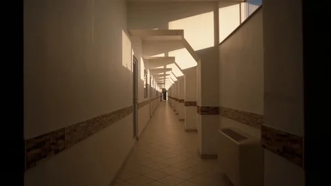 Empty Corridor at Sunset Vídeo Stock 127620584