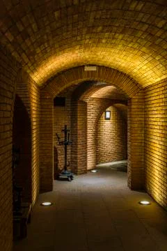 Empty Corridor at Wine Cellar, Mendoza Province, Argentina Fotos de archivo