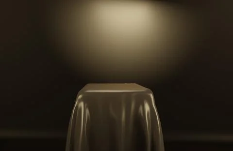 Empty Cosmetic Podium Dimmed Background Dark Colors Background 3D Rendering Иллюстрация