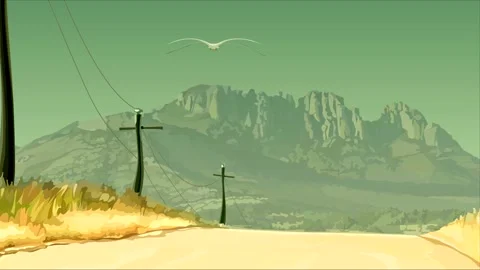 Empty country road with mountain view Stock-Footage 234724056