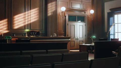Empty Courtroom Stock Footage 158893916