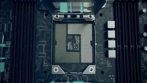 Empty Cpu Processor Socket Stock Footage 73712998