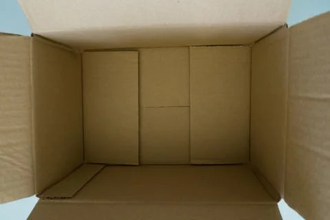 Empty craft box , open for goods, mockup Stock Photos
