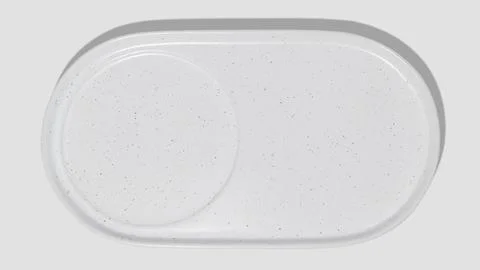 Empty craft ceramic plate on transparent background, top view Stock Photos