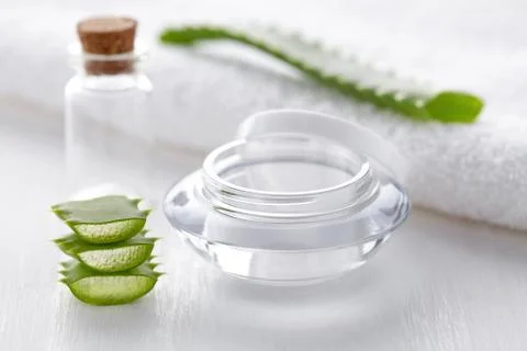 Empty cream container and bottle for spa cosmetic product Stock Photos
