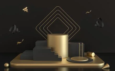 Empty creative stage, object podium, 3d rendering. イラスト素材