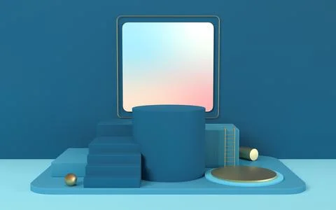 Empty creative stage, object podium, 3d rendering. Stock Illustration