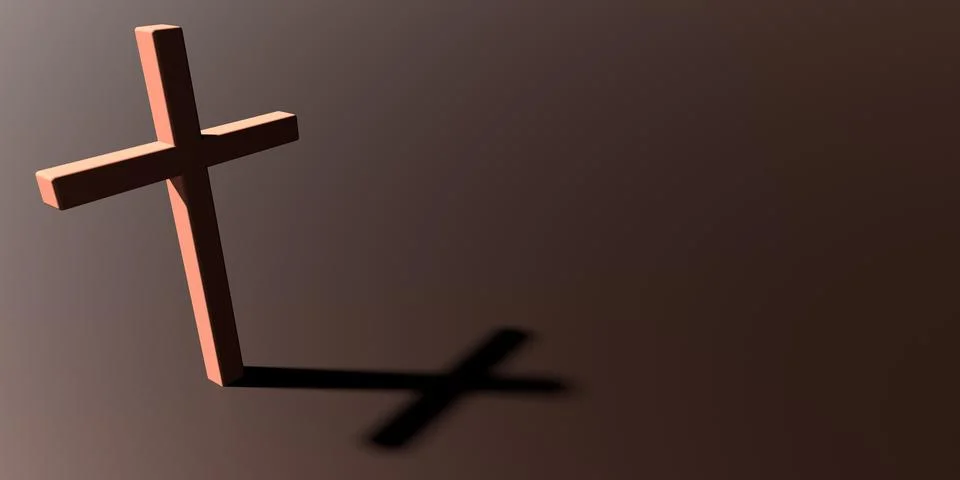Empty cross on a blank background. Easter concept Stockillustratie