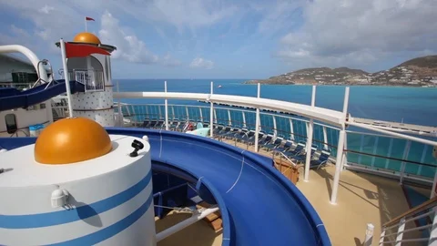 Empty Cruise Ship Docked In Caribbean Stock-Footage 88922033