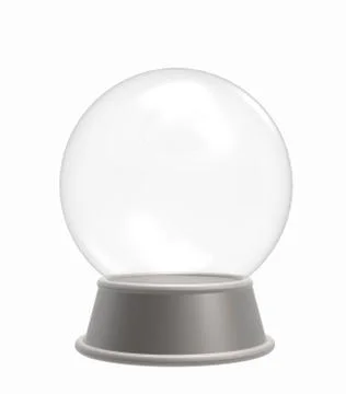 Empty Crystal Ball / snow globe isolated on white background. 3D illustration Stock Illustration