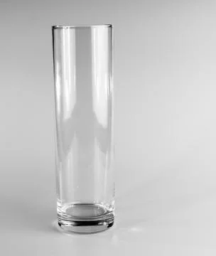 Empty crystal vase on white background. The vase was made in the mid-20th c.. Stock Photos