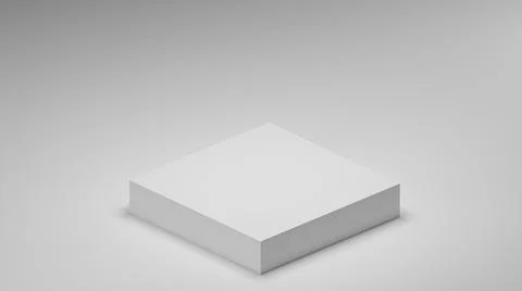 Empty cube podium with white background Stock Illustration