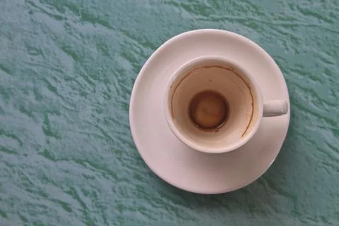 Empty cup of cappuccino coffee Stock Photos