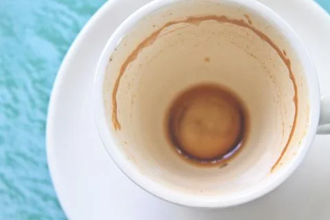 Empty cup of cappuccino coffee Stock Photos