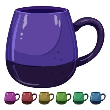 Empty cup ceramic cartoon vector graphic Illustrazione stock