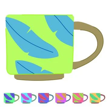 Empty cup ceramic vector cartoon graphic Stock Illustration