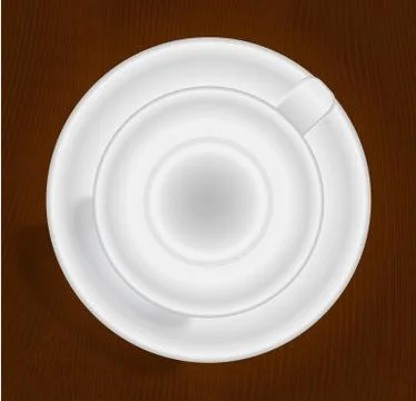 Empty cup for coffee or tea, top view. Stock Illustration