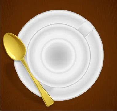 Empty cup for coffee or tea, top view. Stock Illustration